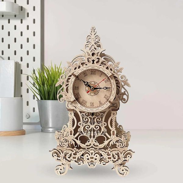 Wall clock 3D wooden puzzle DIY wall clock suitable for unique gifts for adults W241109