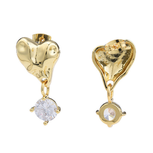 Boucles d'oreilles pendantes coeur zircone cubique