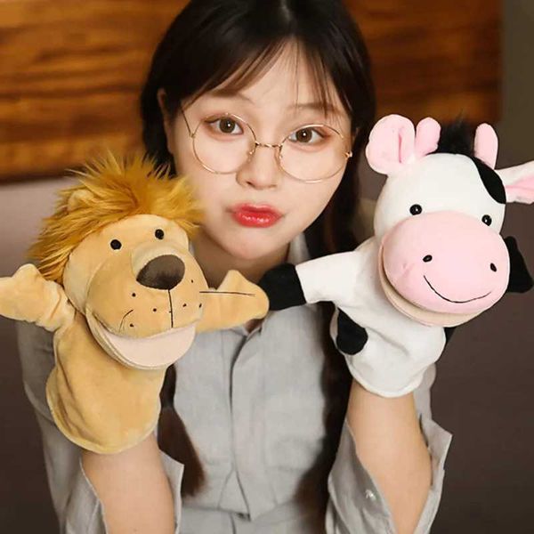 Stuffed Plush Animals Toys Hand Finger Story Puppet Kawaii Dolls Educational Baby Toys Lion Elephant Bunny Monkey Children GiftsXJ240827