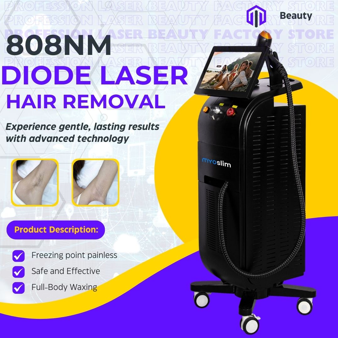 Professional Diode Laser Epilation Machine 755 808 1064 Wavelength Painless Hair Removal Device For Beauty Salon Clinic and Cosmetic Spa Treatments