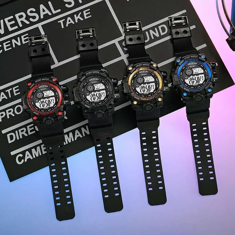 Men Sports Outdoor Multifunction Life Waterproof Electronic Watch Stopwatch LED Digital Wristwatches Sport Clock for Kids