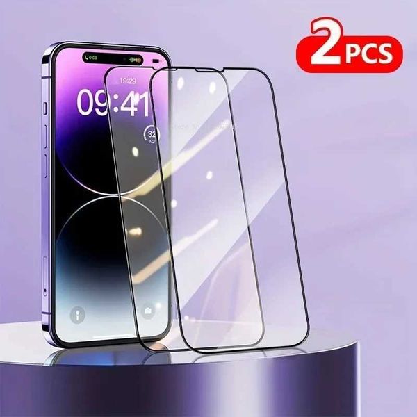 New Arrival 2Pcs Full Cover Protective Glass For IPhone 11 Pro Max 12 13 Mini 7 8 15 Plus Screen Protector For IPhone 14 Pro X XR XS Max T25