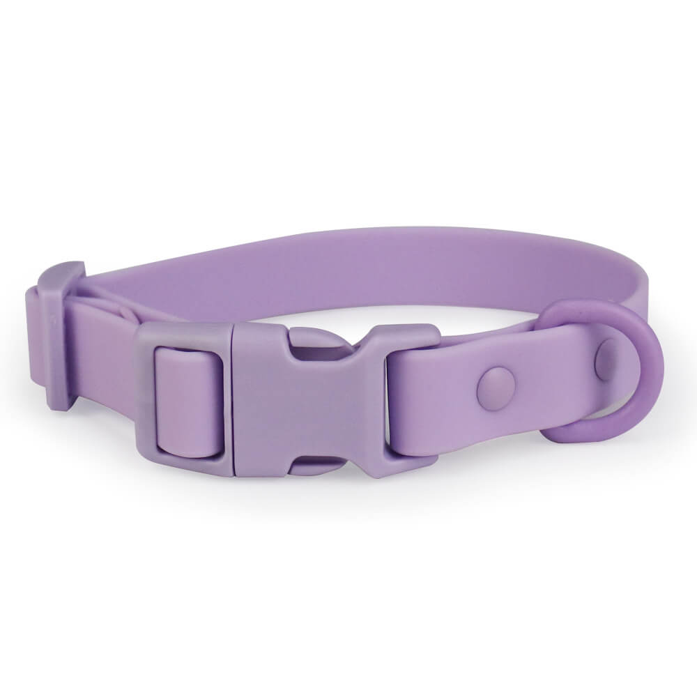 PVC Waterproof Durable Pet Accessories Adjustable Collar - Customizable Colors, Purple - M