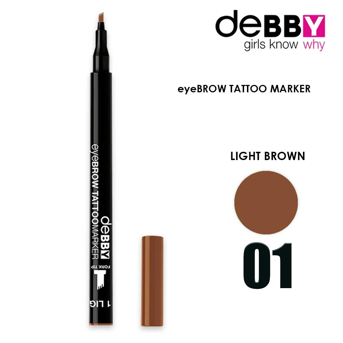Debby eyebrow pencil tattoo marker 01 light brown