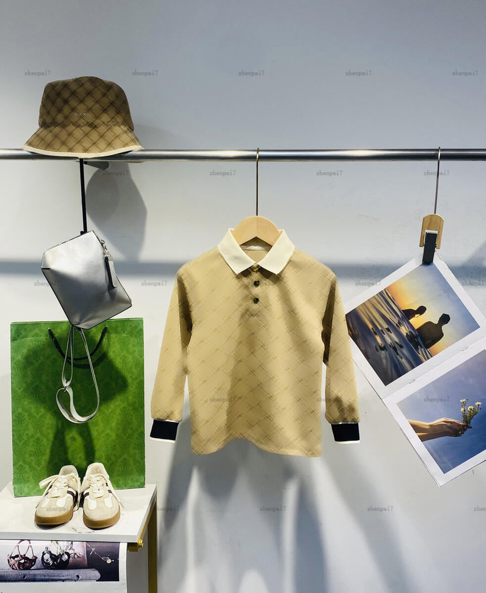 Top Long sleeve POLO shirt Letter printing baby shirt kids designer clothes autumn boy girl lapel tees A000X07N057