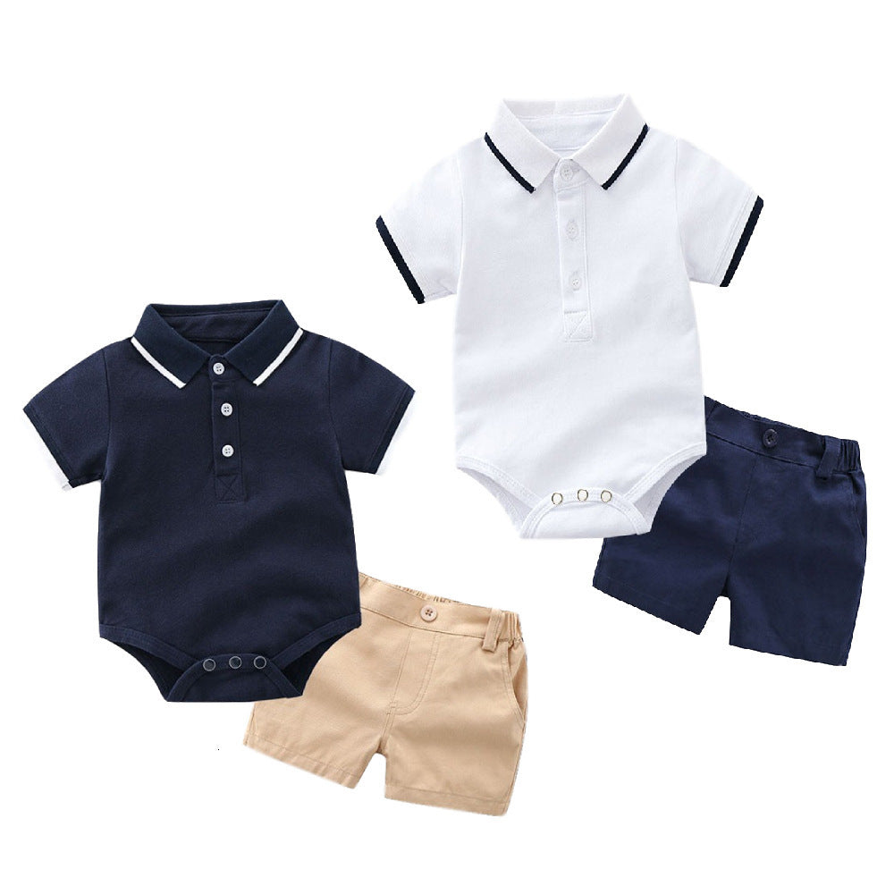 Clothing Sets Summer Fashion born Boys Formal Set Cotton Romper TopShorts Baby Gentleman Suit Kids Clothes 230617