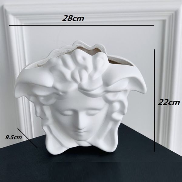 28CM Resin Vase Stereoscopic Dried Fowers Arrangement Wobble Plate Living Room Entrance Ornaments Home Decoration