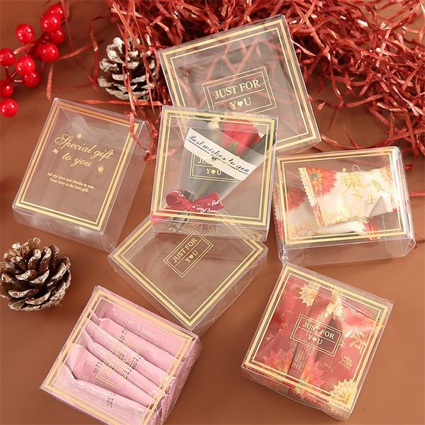Gift Wrap Clear PVC Box Wedding-Party Valentine Favor Box Cake Packaging Chocolate Candy Festival Event Transparent Gift Packaging Box 22091