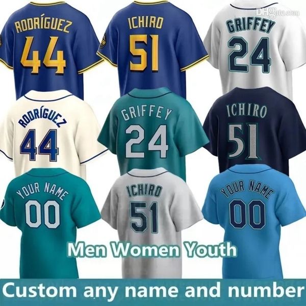Mariners Baseball Jersey Julio Rodriguez Cal Raleigh Josh Rojas Austin Voth Trent Thornton George Kirby Tayler Saucedo Victor Robles Bryces