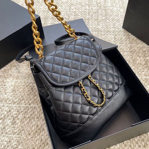 Luxury Designer Bags Backpack school bag Womens Genuine Leather chain bucket back packs Clutch handbag fashion bookbags Shoulder Bag Classic