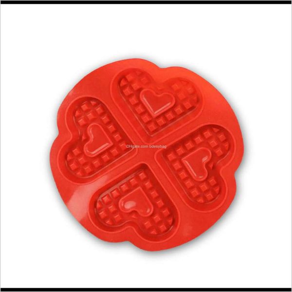 Tools Bakeware Kitchen Baking Pastry Dining Bar Home Garden4slot Heart Shape Sile Waffle Mold Nonstick Muffin Cake Mould Tray Pan Drop D
