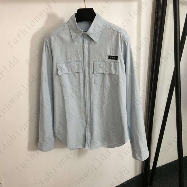 Brand shirt women Blouse designer tshirt Womens shirts woman Fashion LOGO label vacation travel casual Long sleeve denim shirt blouses jumpe