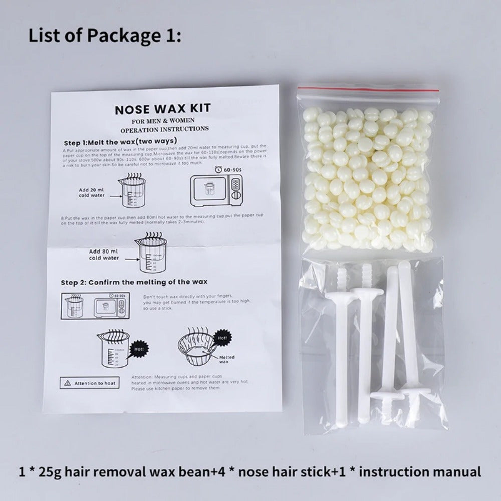 TEMU Portable Nose Waxing Kit - Hair Removal Wax Beans For Nose, Eyebrows, Face | Quick Grooming For