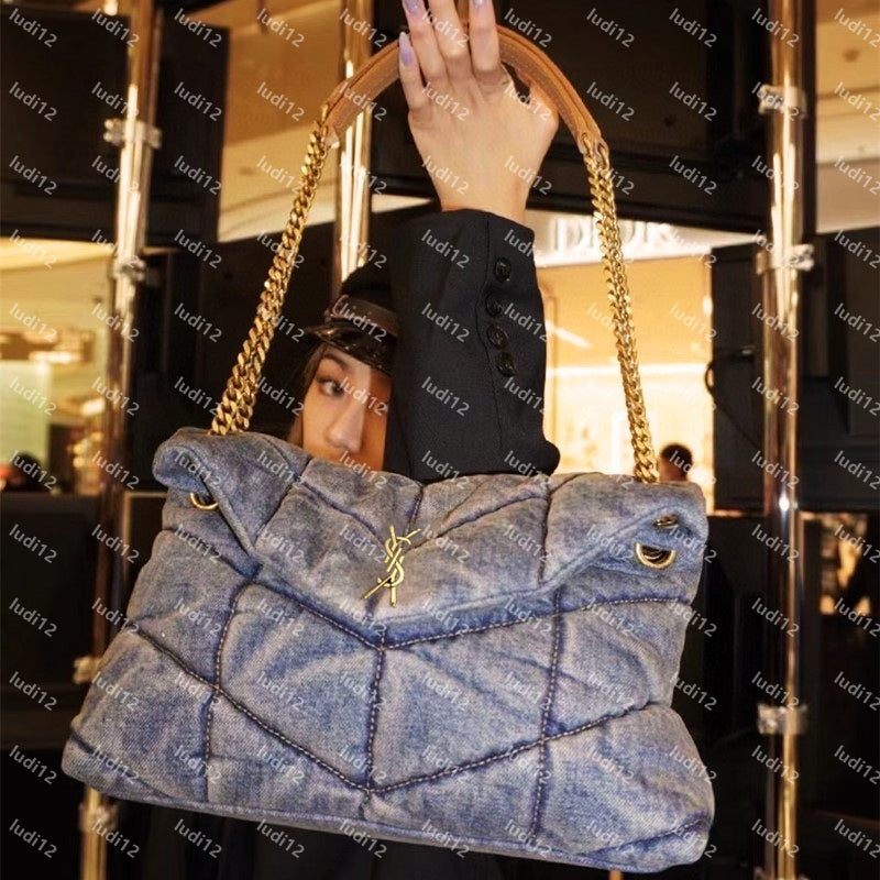 2025 designer bag loulou cloud bag purse Womens crossbody shoulder bag Original handbag Luxury backpack mirror quality leather chain bags litchi hob