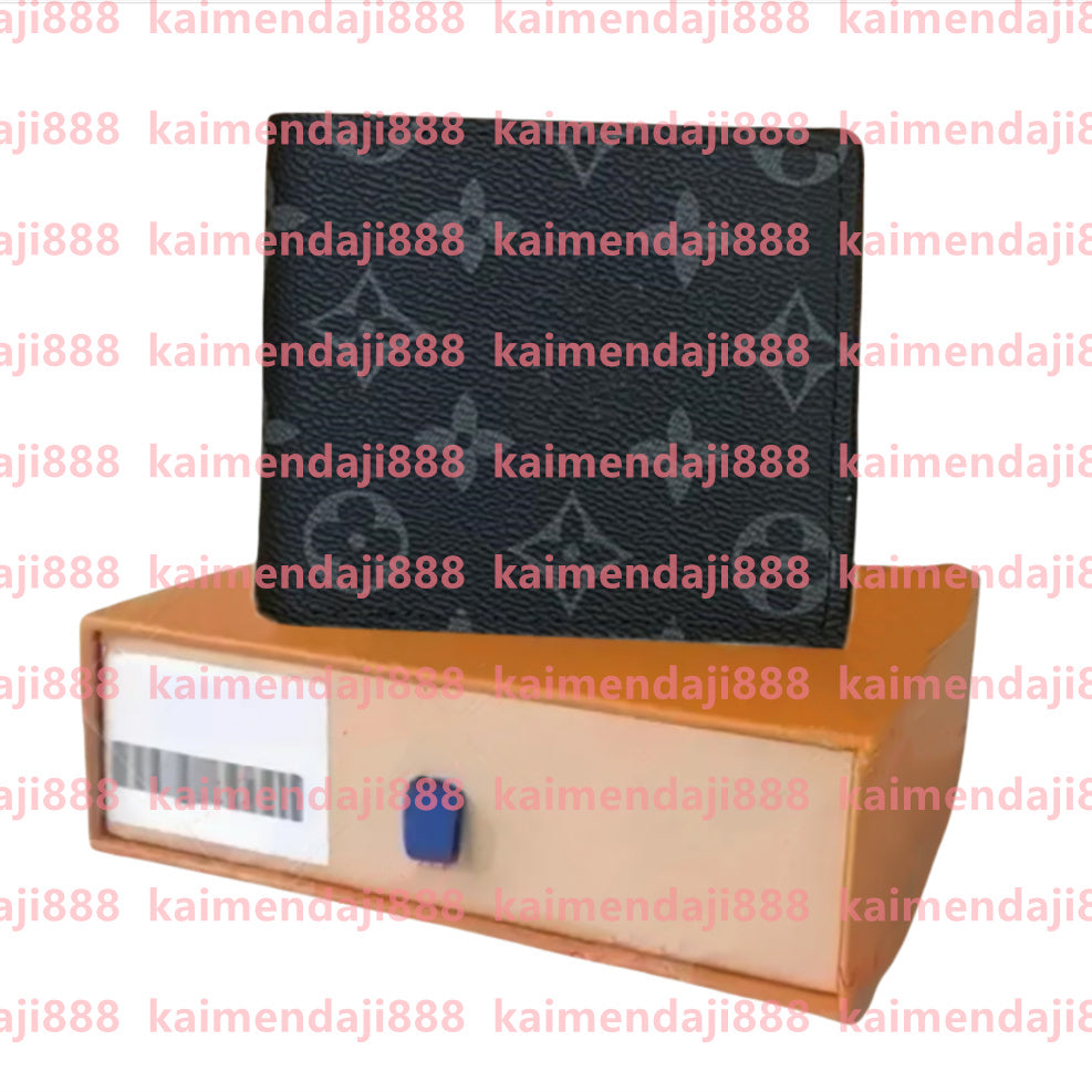 HOT Genuine leather Designers Men wallets flower card holder women fashion plaid style purse mens Clutch wallet luxurys Man Bags with box and dustba