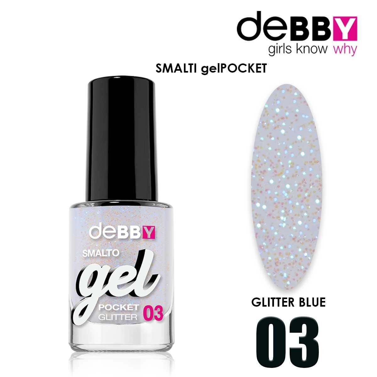 Debby pocket gel polish 03 glitter blå