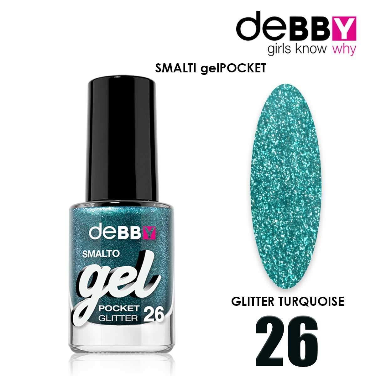Debby pocket gel polish 26 glitter turkis