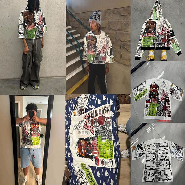 Men&#039;s T Shirts Shirt Y2k Mid Long Sleeve Men Women Punk Hip Hop Graffiti Style Harajuku Graphic Printed Oversized Harajuku Loose Short