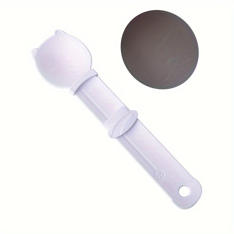 TEMU Cat Treat Feeding Spoon With Sliding Squeeze Design, Anti-bite Plastic Cat Feeding Stick, Hangable Pet Feeder Tool For Paste & Liquid Snacks,