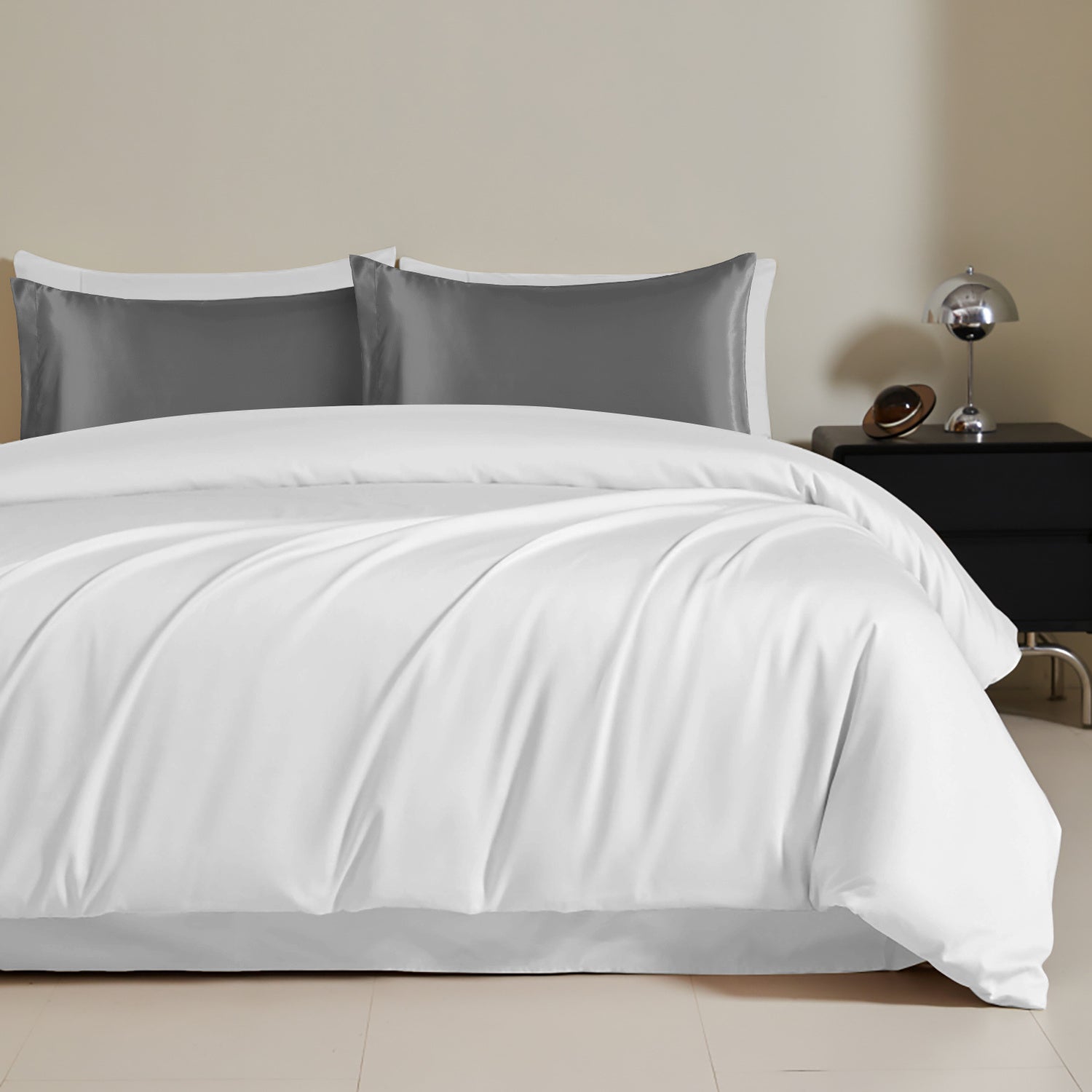 TEMU Jml 2pcs Plain Satin Pillowcases For Bedroom, Luxurious And Smooth, Ideal For Hair And Skin Care