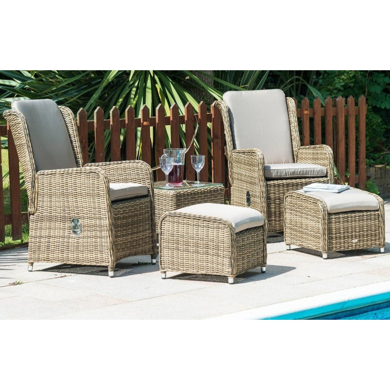 Katie Blake Seville High Back Reclining Chairs With Footstools In Natural