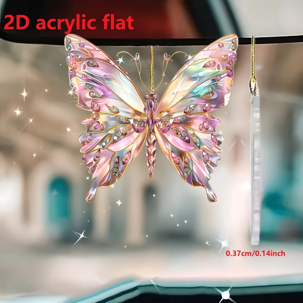 TEMU 2d Flat, 1pc Sparkling Pink Pendant - Acrylic, Mirrors, Keychains, Phones, Bags & Home Decor, 0.37cm-0.14inch, Home Decoration|vibrant