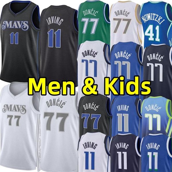 DAL Mavs Lukaa Doncic Kyriee Irving Basketball Jersey Maverick Men Kids Youth city Jerseys edition Sleeveless wear adult children