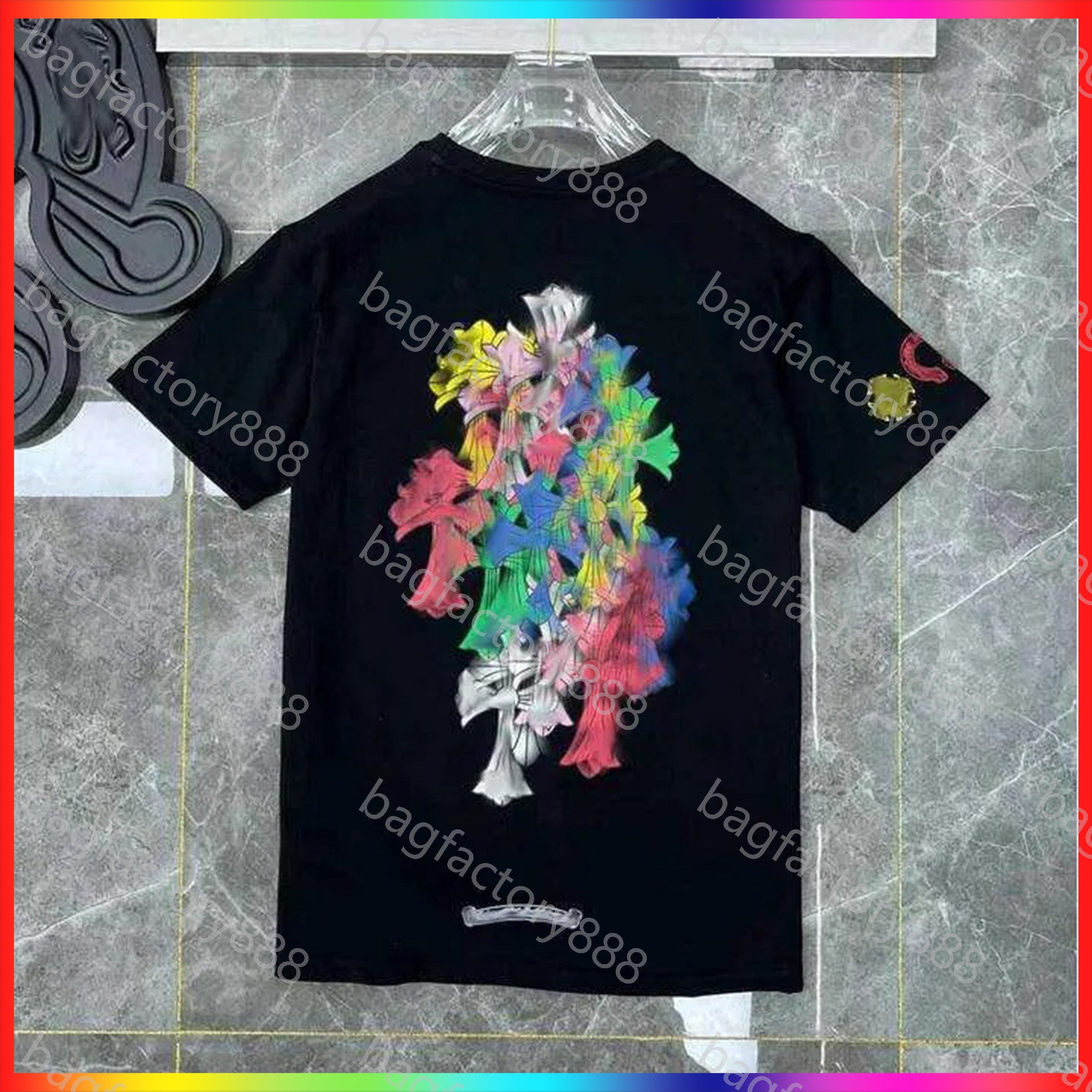 5A New Designer T Shirt Fashion graphic tee 2025 Top Sell chrome T Shirt Embroidered Letters Summer Luxurys Fashion Tops Shirts Men Loose Tees us si