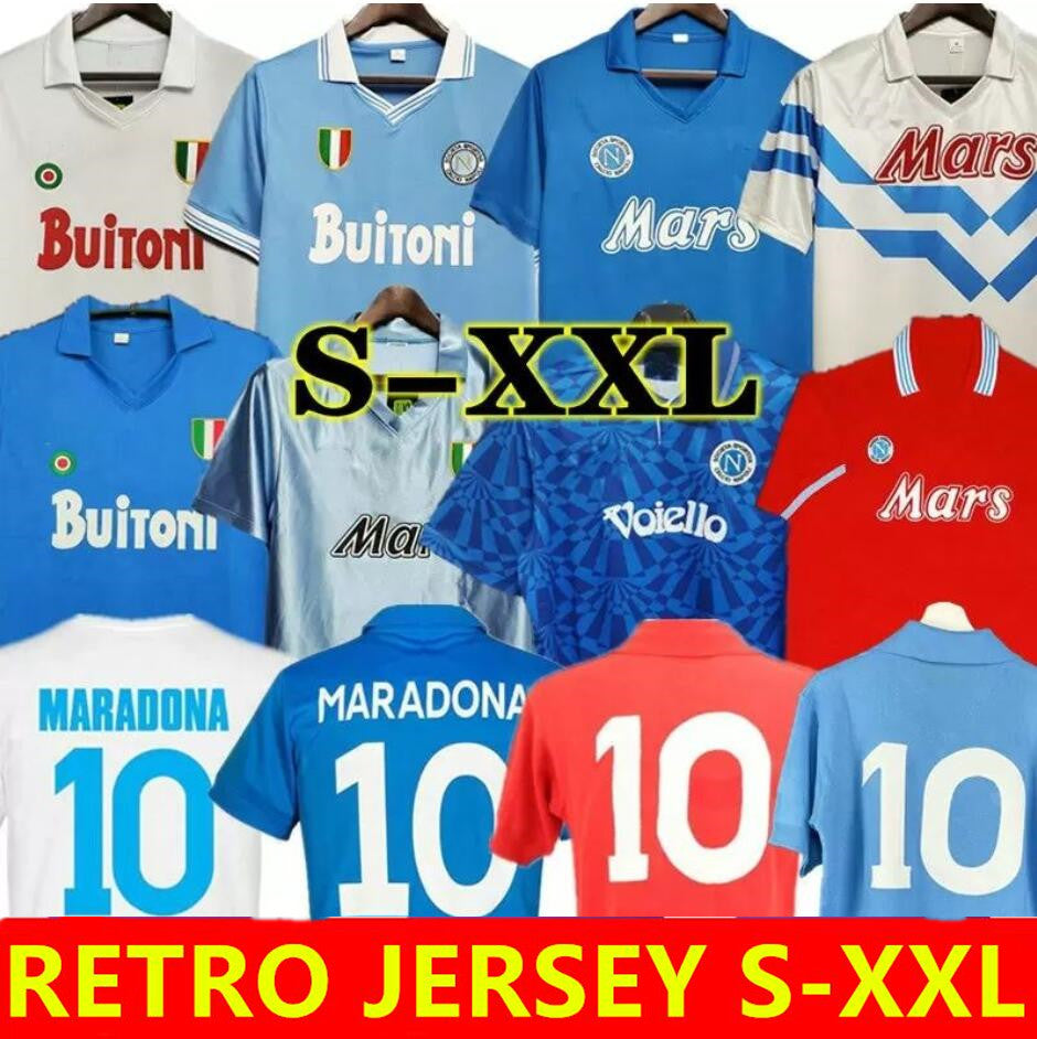 Maradona Napoli Retro Soccer Jerseys vintage 1986 1987 1988 1999 Coppa Italia Naples classic 86 87 88 89 91 93 Long sleeve Football shirts