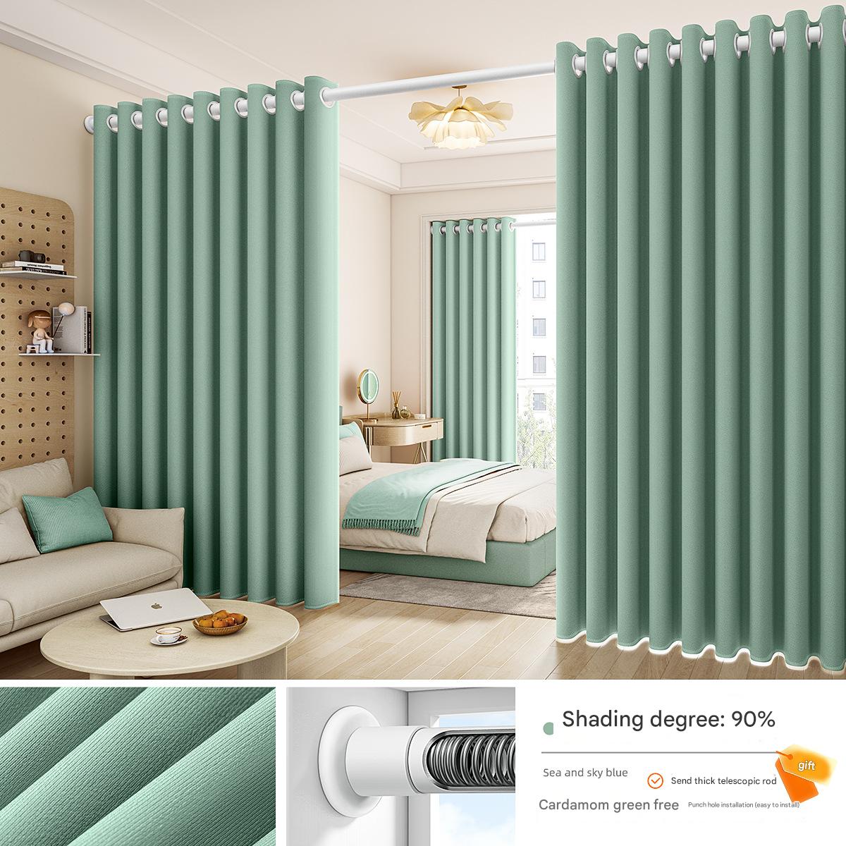 YL-36713 living room to bedroom air conditioning partition curtain blocking curtain curtain punch-free partition rental room door curtain screen