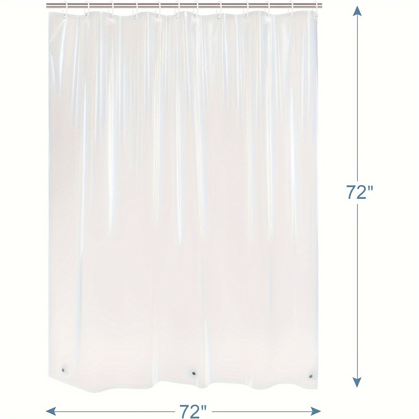 TEMU 72x72 Clear Shower Curtain Liner With Magnets And 12 Grommet Holes