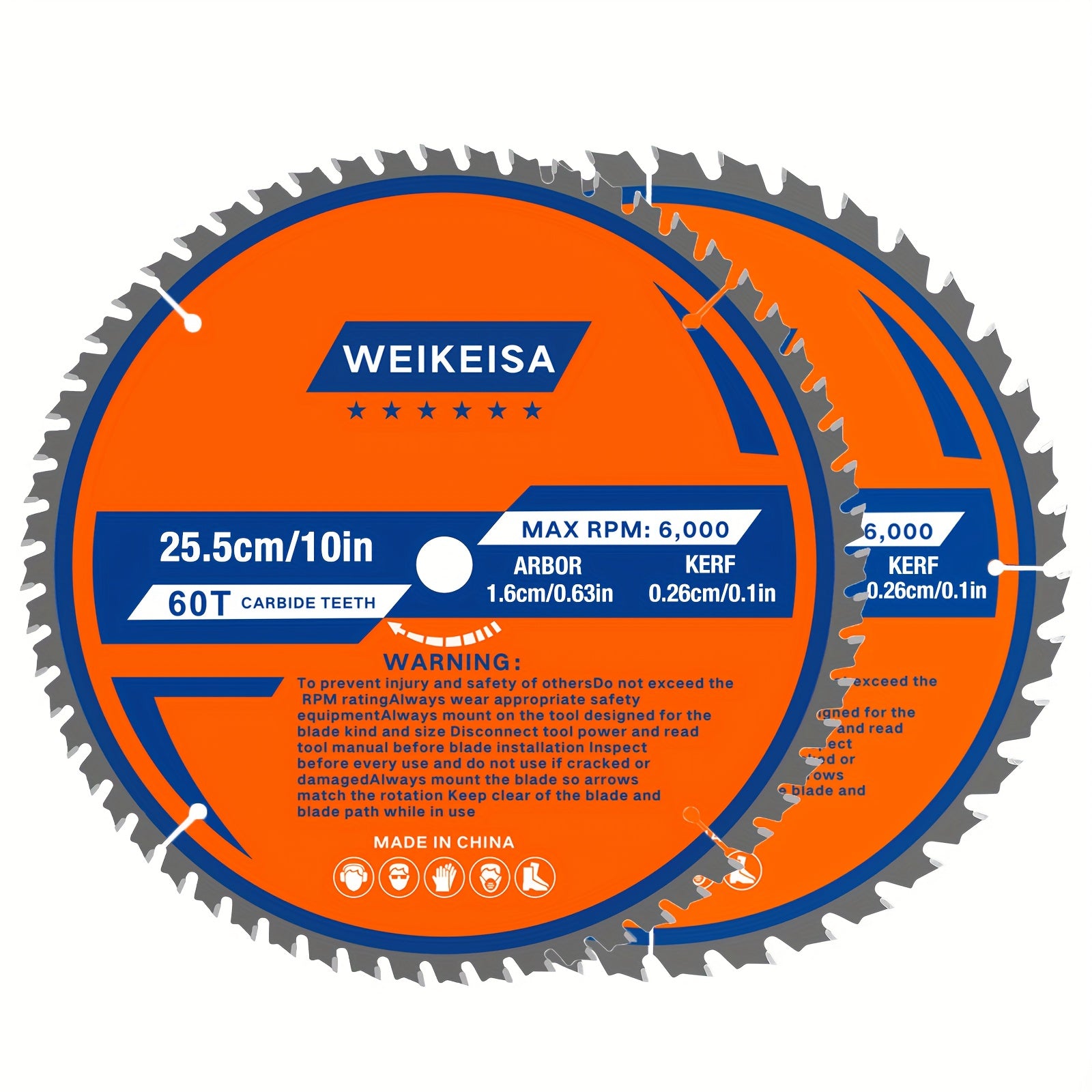 TEMU 2pcs 10-inch Carbide-tipped Circular Saw Blades With 40t & 60t Teeth - Heavy-duty Hardwood & Cutting, 5-8" , 0.1" , Compatible With Table Saws &