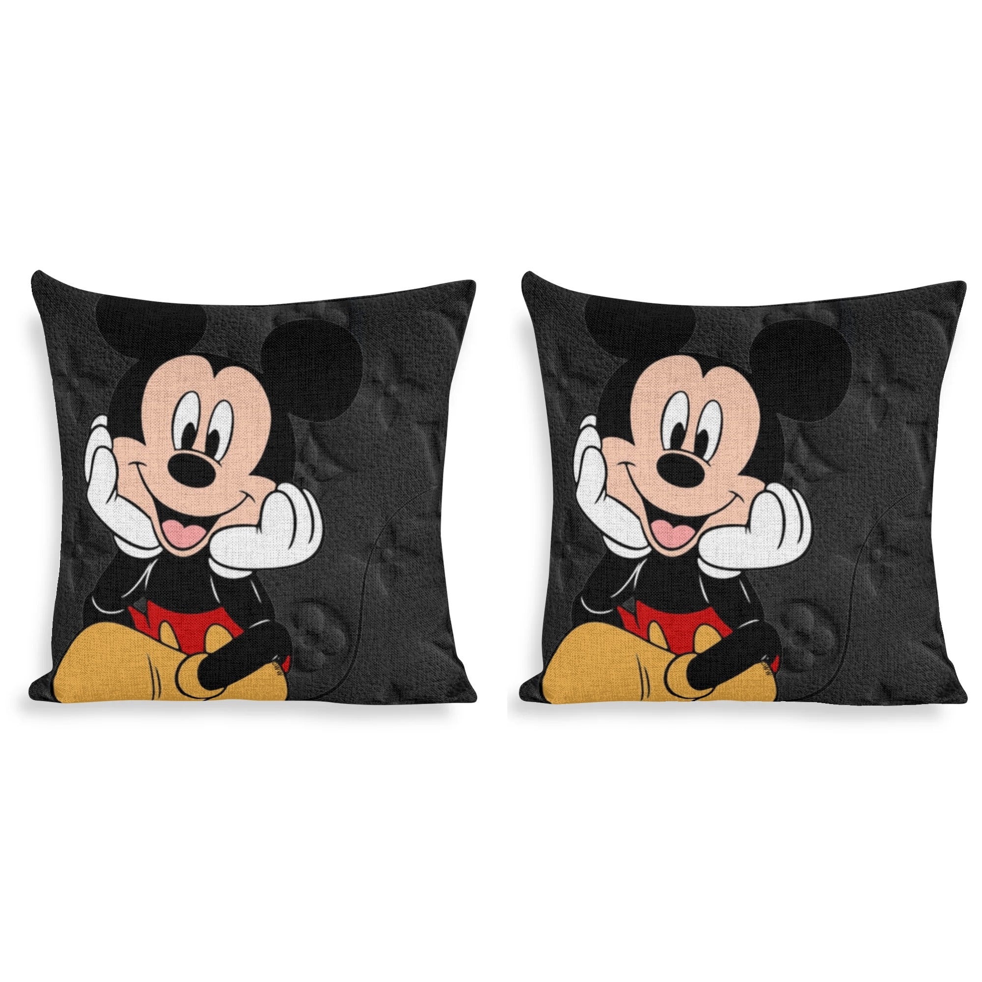 TEMU 2pcs Official Mouse Pillowcases - Retro Vintage Style, Vibrant , Durable Polyester Zipper Closure For Sofa, Car, Bed Decor - Ideal Birthday &