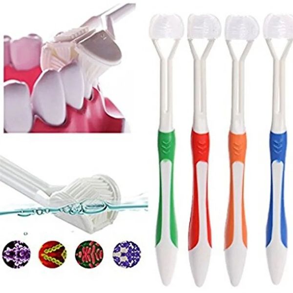 Three Sided Hair Tooth Silicone Soft Bristle Adult Toothbrush Care Safety Teeth Brush Oral Health Cleaner