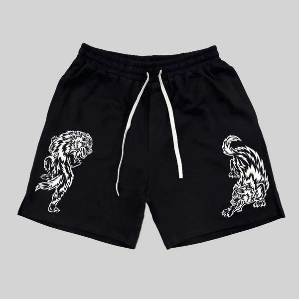 Shorts masculinos estampos de loop esportivo shorts shorts fitness algodão Exercício de ginásio de ginástica executando o tamanho dos EUA H2