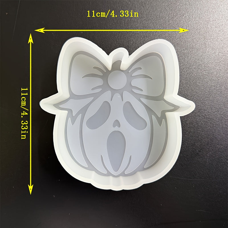 TEMU 1pc Elegant Bow & Silicone Mold With Eyes, Nose, Mouth - Irregular Shape Reusable Resin Mold For Plaster, Candle, Soap, Resin Crafts - Precise