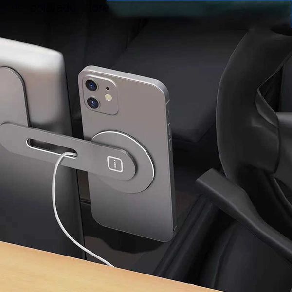 Cell Phone Mounts Holders Invisible Foldaway Car Phone Mount Holder 15W Magnetic Magsafe Macsafe Wireless Charger for Tesla Model 3 Y X S BY