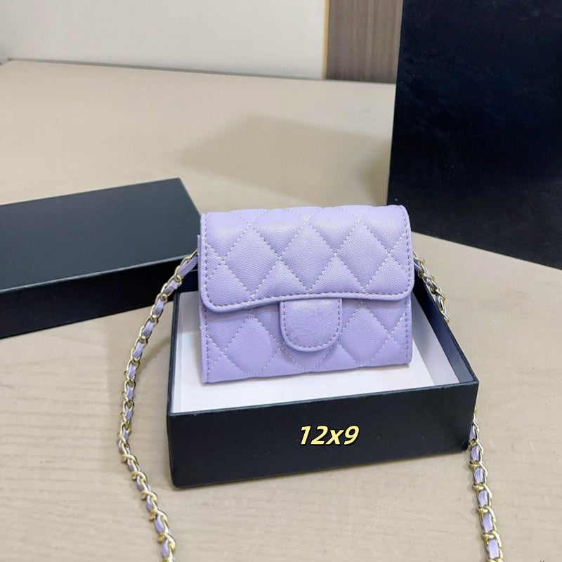 luxurys bag lipstick bag mini flap bag square bag high quality genuinel leather women wallet with chain designers wallet womens purese card holder 1