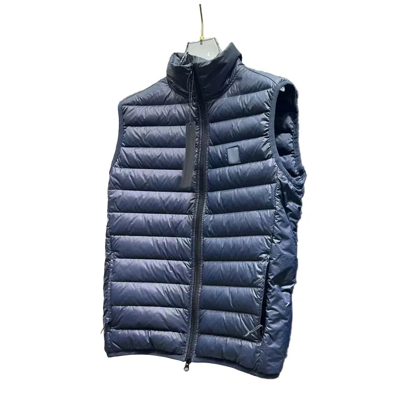 Men&#039;s Vests 2025 New Down Warm Coat Youth Vest Tide Collar Slim Vest Jacket