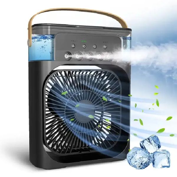 Air Humidifier Portable Fan Mini USB Air Conditioner Fan With 7 Colors LED Light 3 Wind Speeds 3 In 1 Humidifie For Home