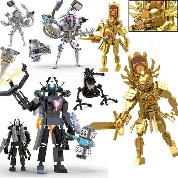 Moc Skibidi Toilet Builing Blocks Titan Clock Man 2.0 Camerman Speakerman TVMan Bricks DIY Moddel Toys For Kids Gift Easter ToysXJ241203
