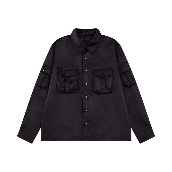 Designer men&#039;s fashion button-up square collar long sleeve luxury shirt coat European size xs-l 02