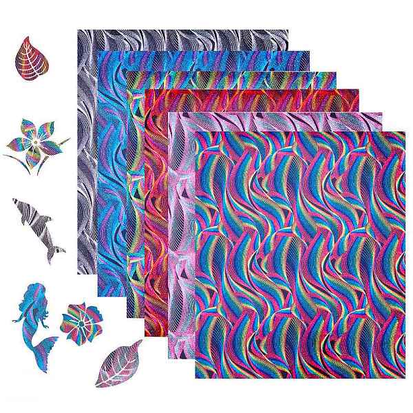 6 pz 6 colori glitter trasferimento di calore