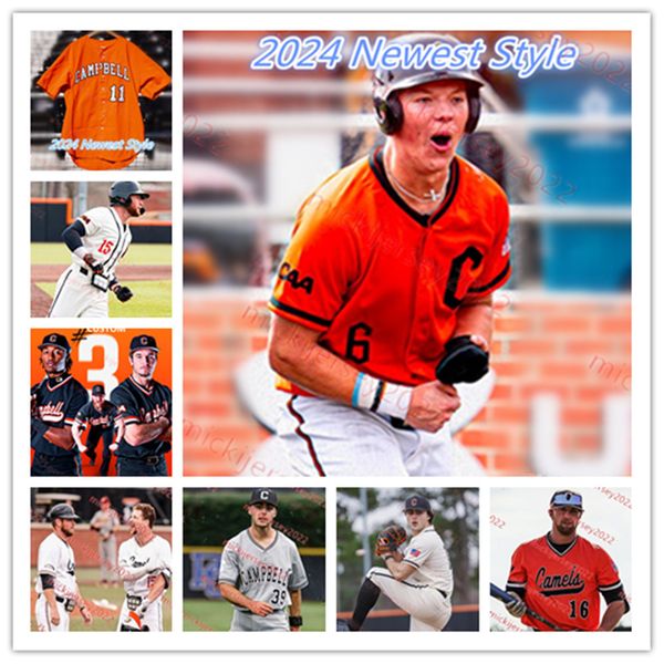 Zach Sabers Cole Peschl Campbell Baseball Jersey 12 Cooper Clark 17 Jackson Roberts 49 Drew Siegner Jeremy Wiegman Custom Stitched Campbell