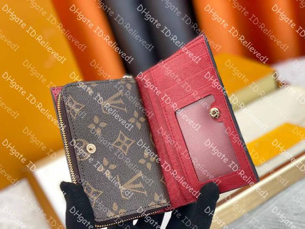 12A Designer wallet Brown flower rosalie victorine wallet Women coin purse card holder keychain Man Designer purses Key CardHolder small wal