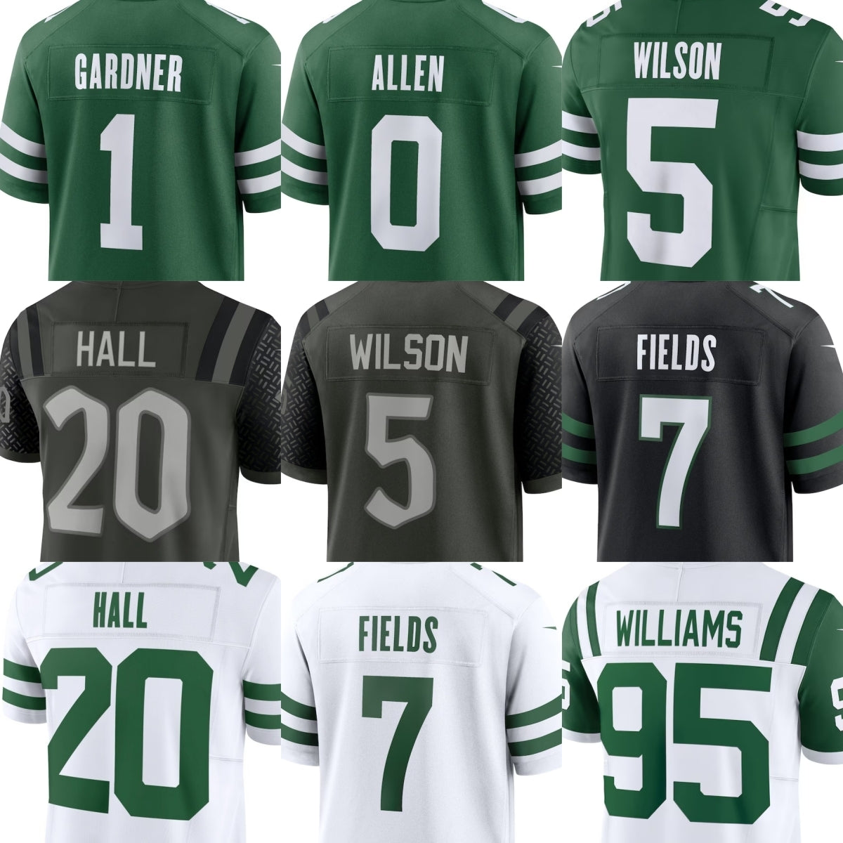 Justin Fields Jersey Jet Football Breece Hall Garrett Wilson Jamien Sherwood Mason Taylor Tyrod Taylor Braelon Allen Nick Folk Ahmad Sauce Gardner J