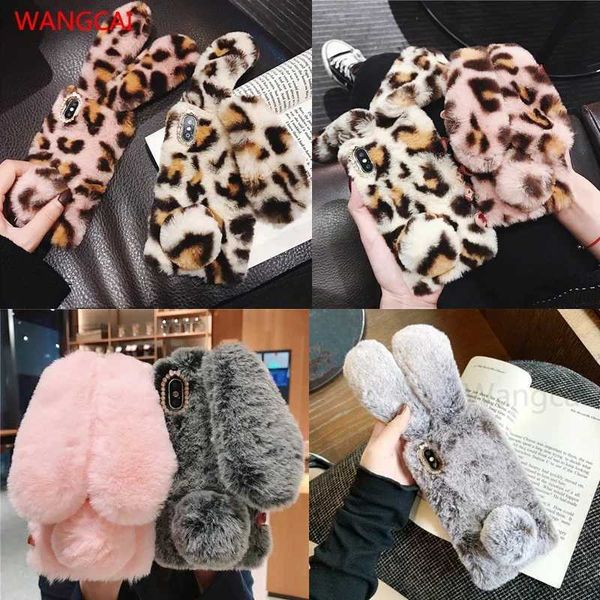 Hot Sale Cute 3D rabbit ear plush fur shell suitable for Galaxy S24 Ultra S24+FE A05 A05S A15 A25 A35 A55 F15 M15 M55 M34 M54 shell T241209