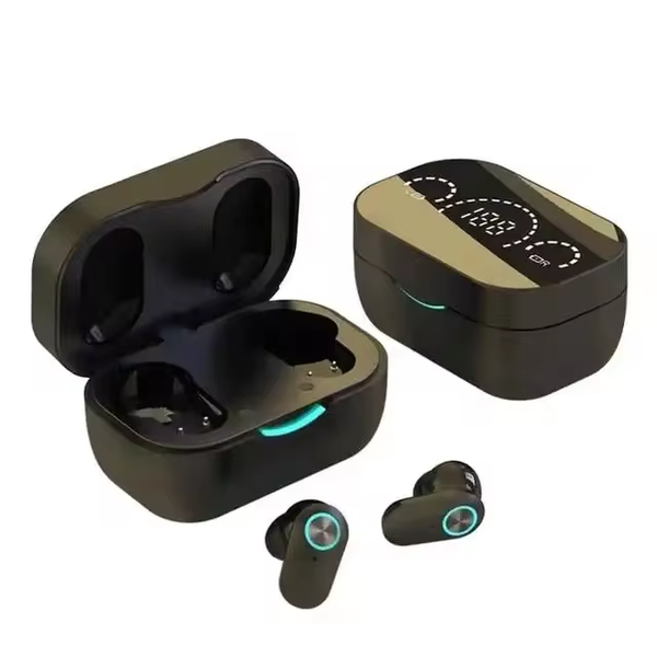 YD07 Mirror Bluetooth Earphone Headphones Wireless Stereo Headset 5.2 with Digital Display Touch Control Sports Earbuds Gaming