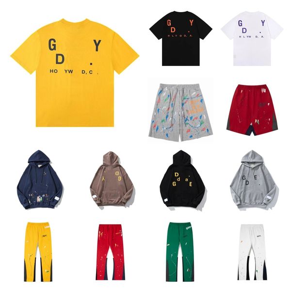 Men galery depts hoodie Designer gallerydept shirts depts pants jeans Letter Print Long shorts Sleeve Shirts Womens Sweatpants Speckled Loos