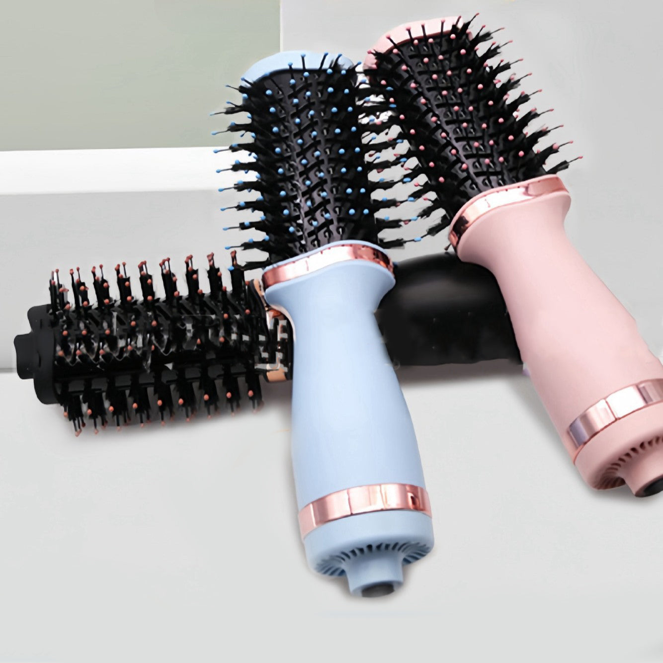 Mini Electric Hot Air Comb Hair Multi Function curling Women Adjustable Temperature negative ion curling Hair Curler big wave hair dryer